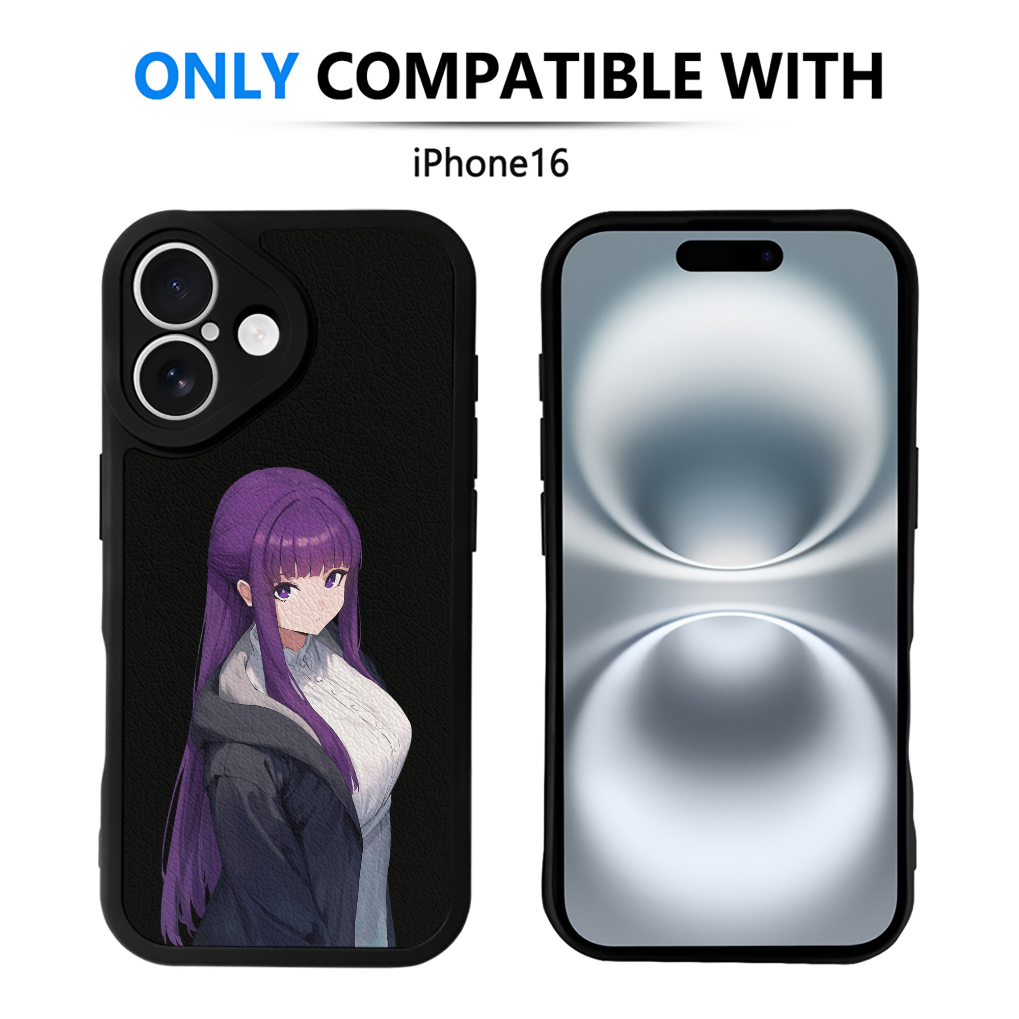 （画像用） 葬送のフリーレン Frieren 【iPhone 16シリーズ対応】シリコンスマホケース（レザー調） 材質：シリコン